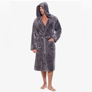 Men’s Gray Plush Robe XXL